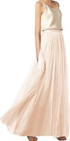 Thumbnail for your product : Elonglin Women's Long Tulle Skirt Floor Length Pleated A-line High Elastic Waist for Wedding Bridal Bridesmaids Maxi Tutu Party Dress (Color 17-L) Ivory
