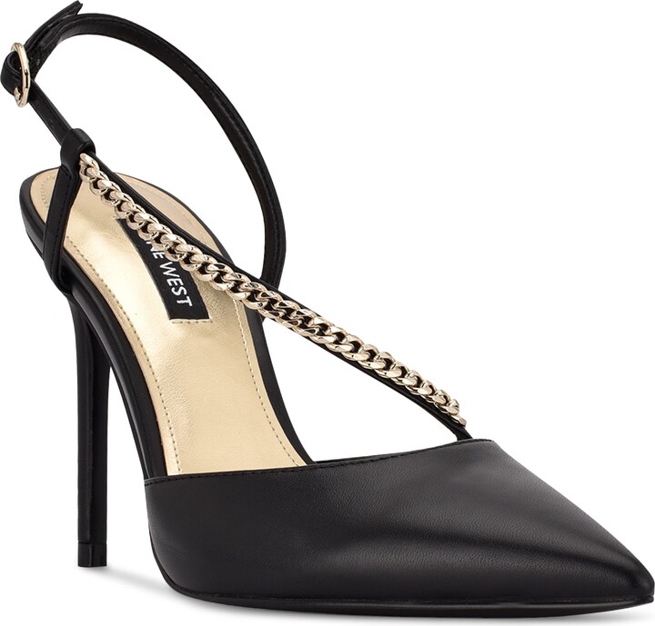 rockstud mesh slingback pointed toe pump