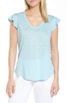 Thumbnail for your product : Nordstrom Signature Ruffled Sleeve Linen Tee