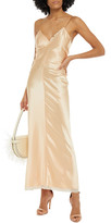 Thumbnail for your product : Alexander Wang Lace-trimmed Ruched Silk-satin Maxi Slip Dress
