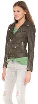 Thumbnail for your product : Lot 78 Lot78 Beaten Biker Leather Jacket