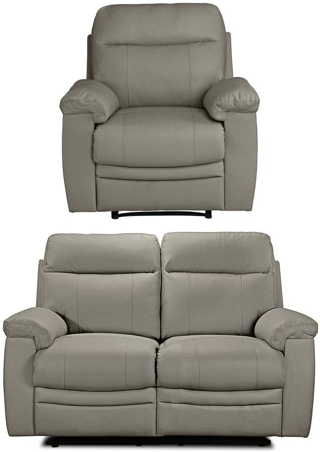 Argos Home Paolo Chair & 2 Seater Manual Recliner Sofa Grey ShopStyle Living Room