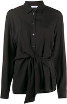 Thumbnail for your product : P.A.R.O.S.H. Pointed Collar Tie-Waist Shirt