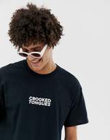 Thumbnail for your product : Crooked Tongues oversized t-shirt with all night long cat print