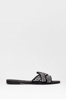 Thumbnail for your product : Nasty Gal Womens Lookin' Stud Baby Faux Leather Flat Sandals - Black - 6