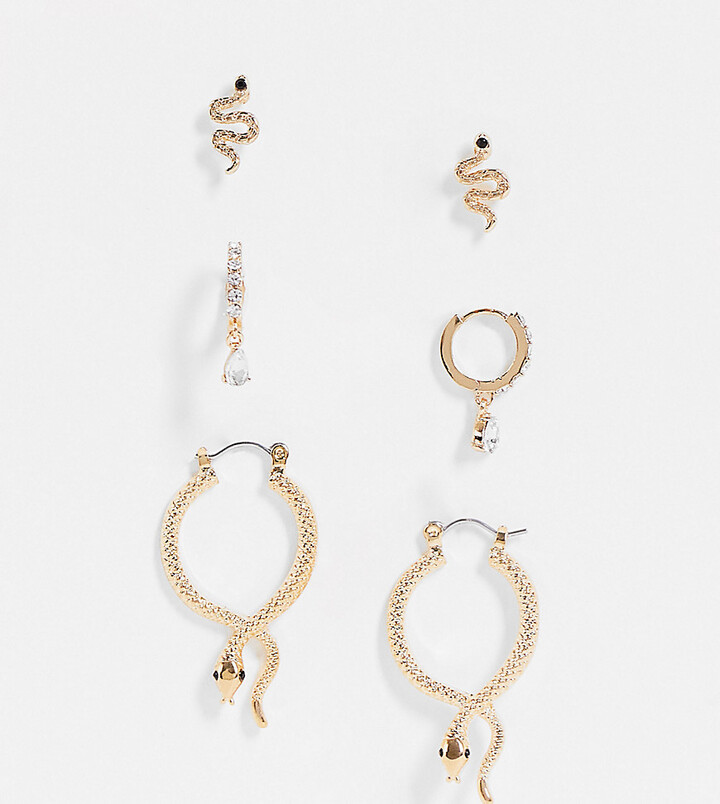 Gold Snake Earrings | Shop the world's largest collection of fashion |  ShopStyle