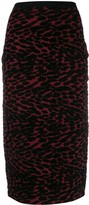 Thumbnail for your product : Diane von Furstenberg Knitted Leopard Pencil Skirt