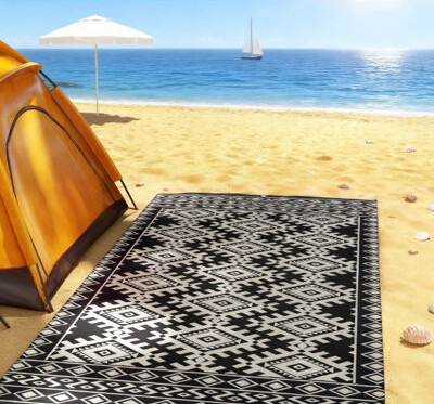 Dakota Fields Outdoor Reversible Rug For Patio And Camping Portable Area Carpet