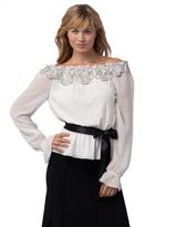 Thumbnail for your product : Adrianna Papell Off the Shoulder Chiffon Blouse