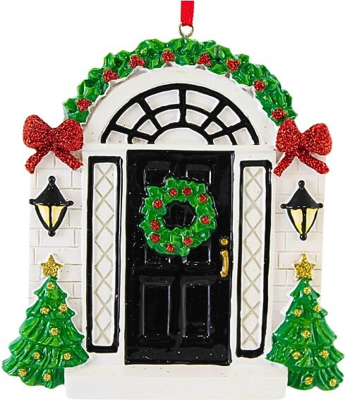 Polarx4.0InchElegantBlackDoorChristmasTreeOrnament,ChristmasDecorNewHomeRealtor(1PC)