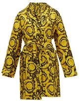 Thumbnail for your product : Versace Baroque-print Silk-twill Robe - Gold Multi
