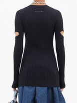 Thumbnail for your product : MM6 MAISON MARGIELA Sleeve-cutout Ribbed Sweater - Navy
