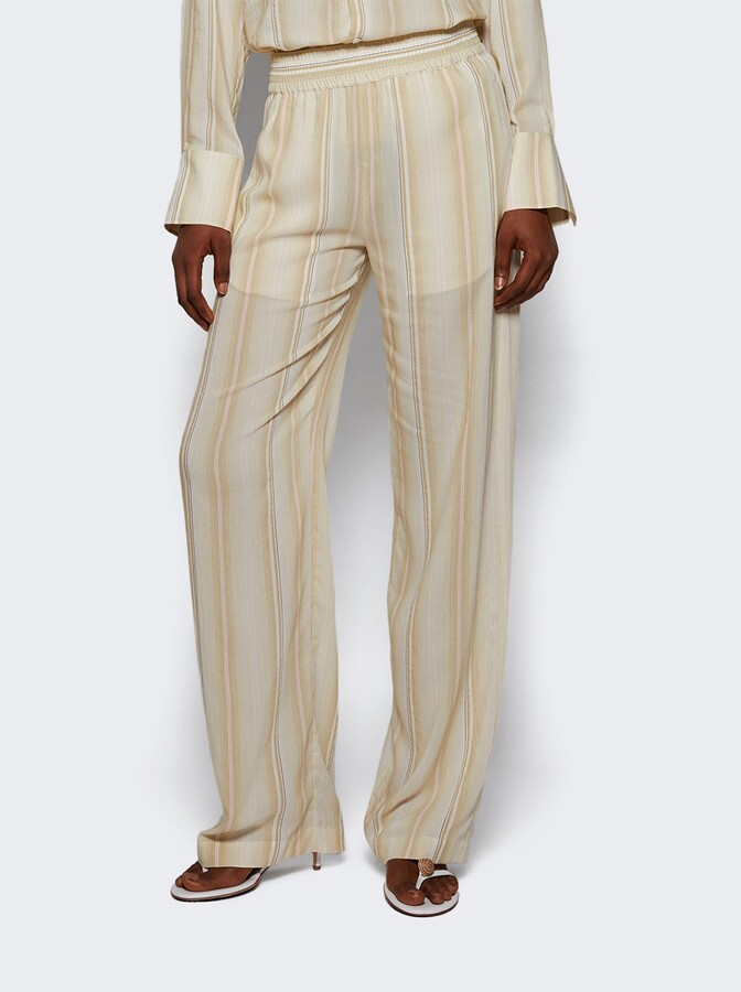 Victoria Beckham Pyjama Trouser Pistachio And Antique Pink