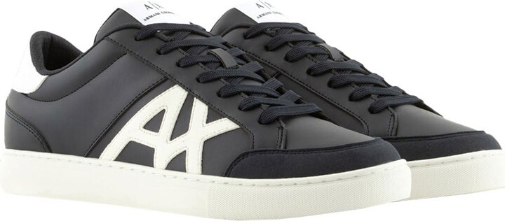 Armani Exchange Men's Suede Logo Low Top Court Sneaker