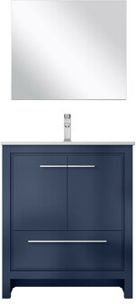 Lexora Lafarre 30'' Single Bathroom Vanity with Marble Top with Mirror