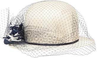 Alex Sisal Straw Bowler Hat W/ Net Tulle Veil