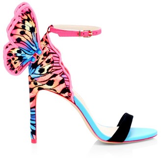 Sophia Webster Chiara Butterfly Embroidered Silk & Suede Sandals Sophia Webster Chiara Butterfly Embroidered Silk & Suede Sandals