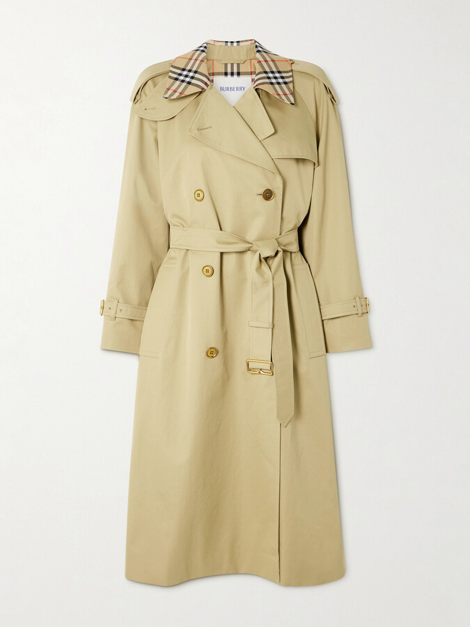 Burberry Castleford Checked Cotton-gabardine Trench Coat - Neutrals
