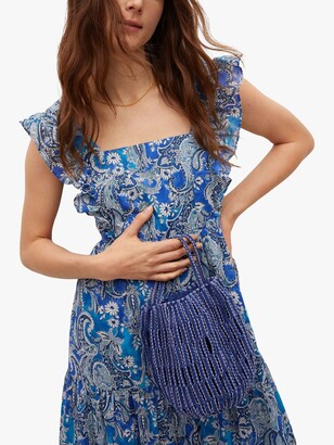 MANGO Paisley Print Maxi Dress, Blue