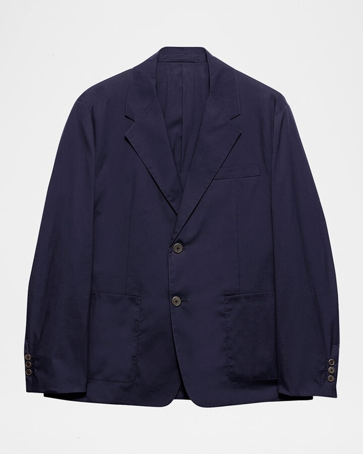 Prada Men's Solid Stretch Poplin Blazer