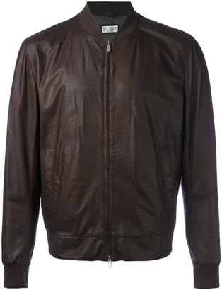 Brunello Cucinelli leather bomber jacket