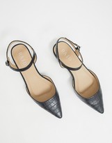 Thumbnail for your product : Raid Wide Fit Bonita flat shoes in black croc
