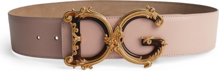 Dolce & Gabbana Leather Baroque Logo Belt - ShopStyle