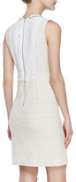 Thumbnail for your product : Rebecca Taylor Boucle Tweed Beaded-Neck Sleeveless Dress