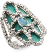 Thumbnail for your product : Armenta Silver Scrolled Quartz, Labradorite & Diamond Mosaic Ring