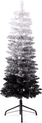 Holiday Lane Black & White Flocked 4ft Pencil Tree, Created for Macy's