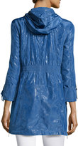 Thumbnail for your product : Via Spiga Leopard-Print Hooded Anorak Jacket, Periwinkle