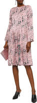Thumbnail for your product : Shrimps Bow-embellished Printed Silk-satin Dress