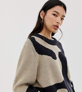 Thumbnail for your product : Weekday Mae Jacquard Sweater in Black and Brown