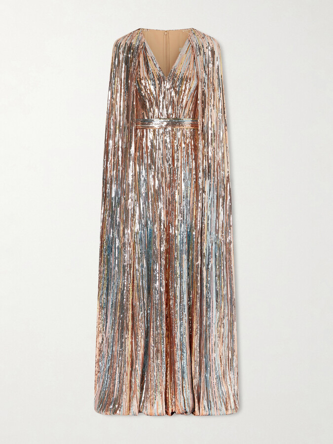 Elie Saab Cape-effect Sequined Tulle Gown - Pink