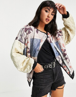 Free People Rudy quilted bomber in patchwork