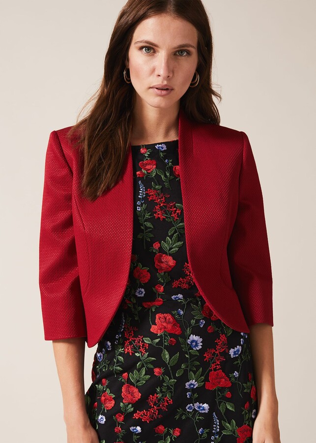 red evening jacket womens
