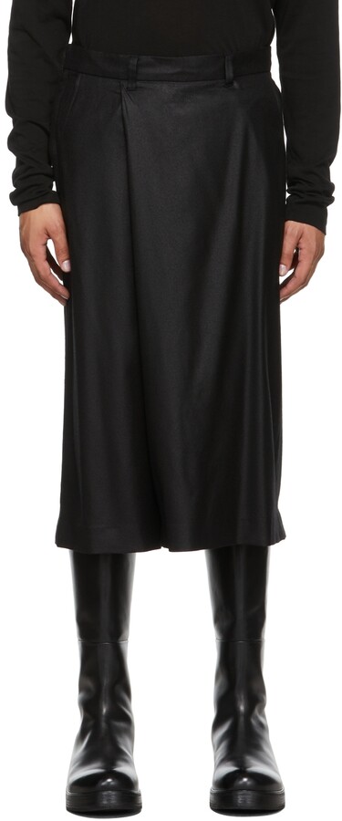 Julius Black Wool Saxony Skirt - ShopStyle Formal Trousers