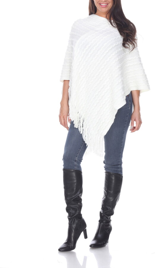 White Mark Fashion White Mark Women’s Melisandre Fringe Poncho