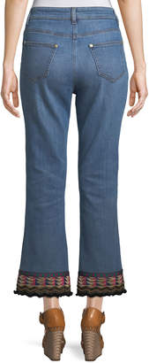 Etro Cropped Jeans w/ Passementerie Detail