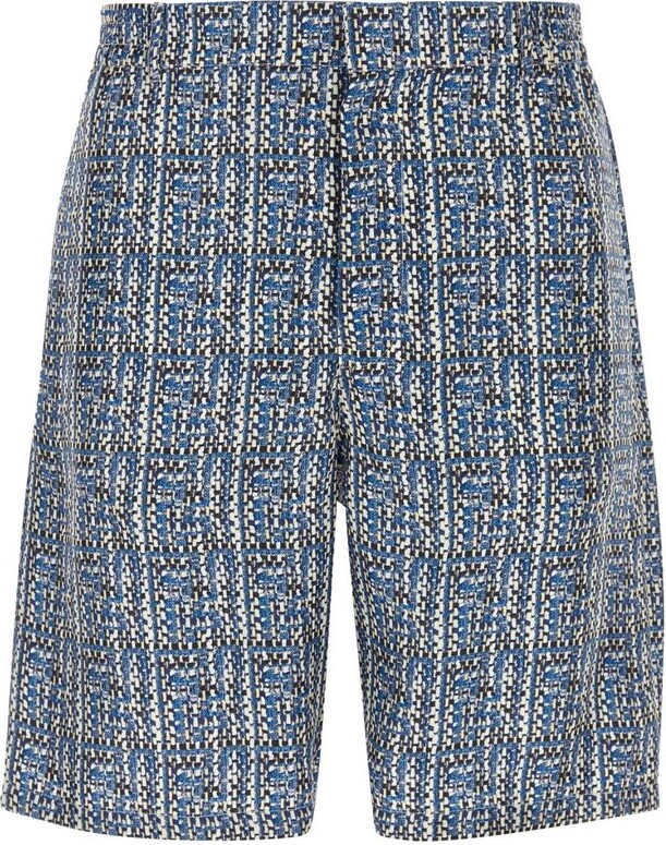 Fendi All-Over FF Braided Printed Bermuda Shorts