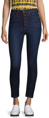 Alice + Olivia Button Fly High-Rise Skinny Jeans