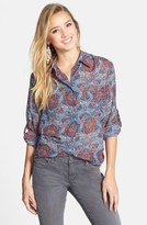 Thumbnail for your product : Band of Gypsies Paisley Print Tunic Shirt (Juniors)