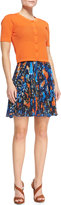 Thumbnail for your product : Catherine Malandrino Printed Pleated A-Line Skirt