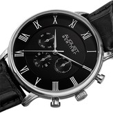 Thumbnail for your product : August Steiner Men's Swiss Quartz Multi-Function Croc-Embossed Leather Strap Watch