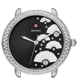 Michele Women's Serein 16 Diamond Diamond Fan Dial Watch Case, 36Mm X 34Mm