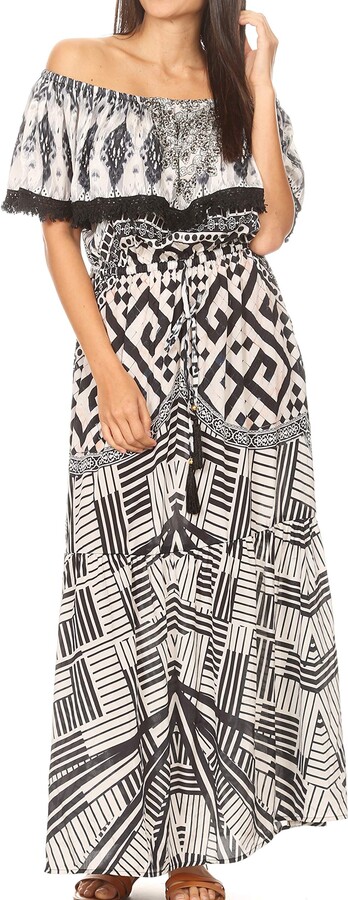 off the shoulder boho dress