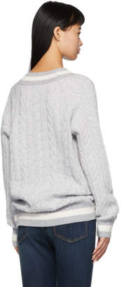 Rag & Bone Grey and Off-White Theon V-Neck Sweater