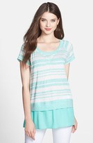 Thumbnail for your product : Olivia Moon Stripe Mixed Media Tee