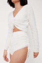 Thumbnail for your product : Nasty Gal Womens Fluffy Knit Ruched Top and Shorts Lounge Set