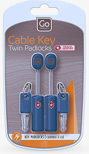 Go Travel Blue Branded Set Of Two Cable Key Padlocks